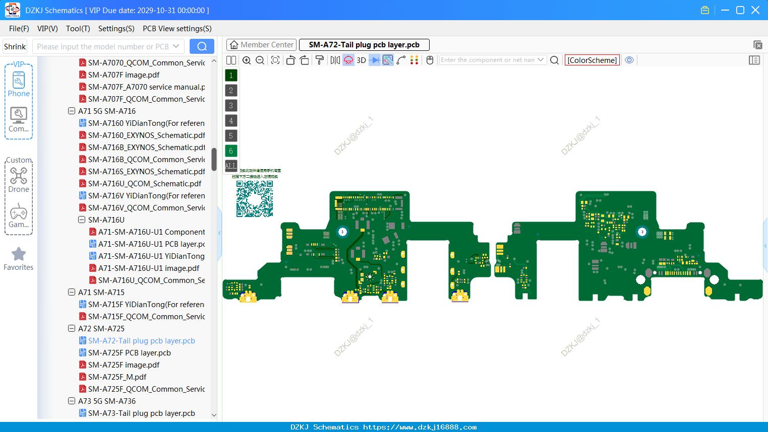 Samsung SM-A72-Tail Plug Pcb Layer